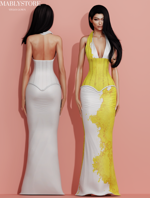 Alpha VIVIAN GOWN by simsfinds - The Sims 4 Custom Content