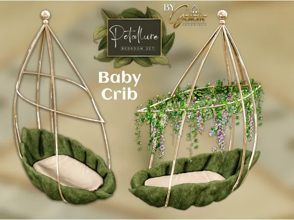 Alpha FairyNature inspired baby crib by goldie_s4 - The Sims 4 Custom Content