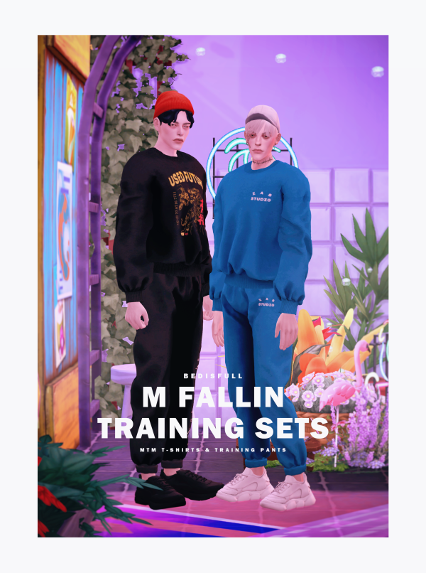 Alpha BED_TS4 M fallin training sets by simsfinds - The Sims 4 Custom Content