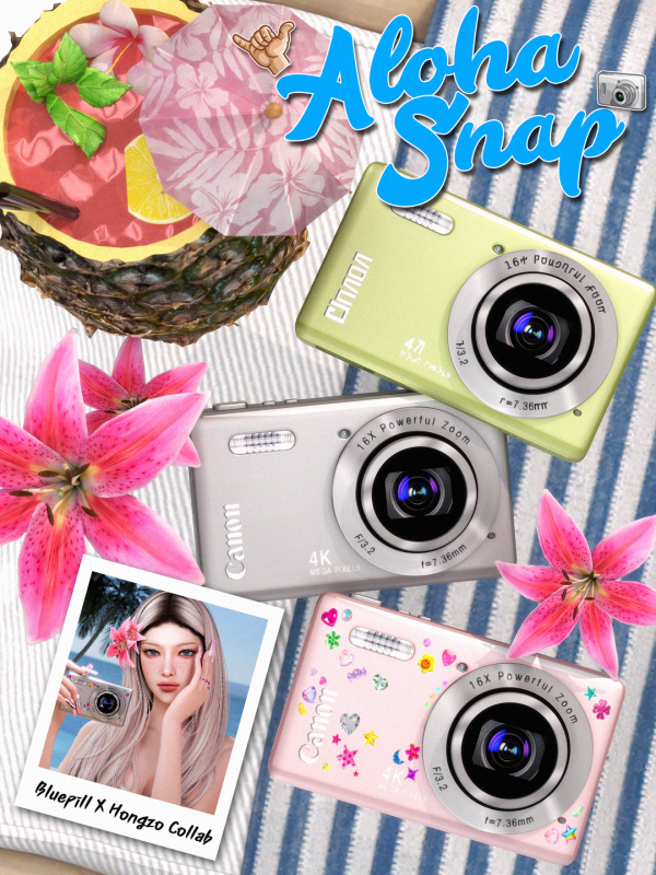 Alpha [Collab] ALOHA SNAP Camera acc by simsfinds - The Sims 4 Custom Content