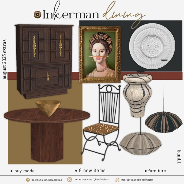 Alpha inkerman dining by bambisims - The Sims 4 Custom Content