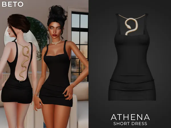 Alpha Athena (Short Dress) - The Sims 4 Custom Content