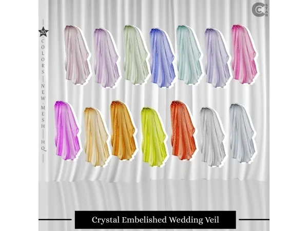 Crystal Embellished Wedding Veil - cool_content_star