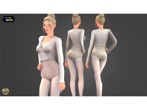 Maxis Match Wool vest With Leotards by Modco Studios - The Sims 4 Custom Content