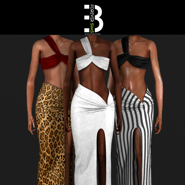 Alpha PHANY GLAM (top and skirt) by diggoverse - The Sims 4 Custom Content