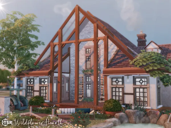 Maxis Match Wildflower Hearth l noCC by simzmora - The Sims 4 Custom Content