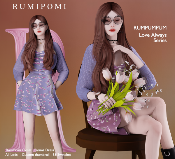 Alpha Rumpumpum_Parima Dress by rumi_pomi - The Sims 4 Custom Content