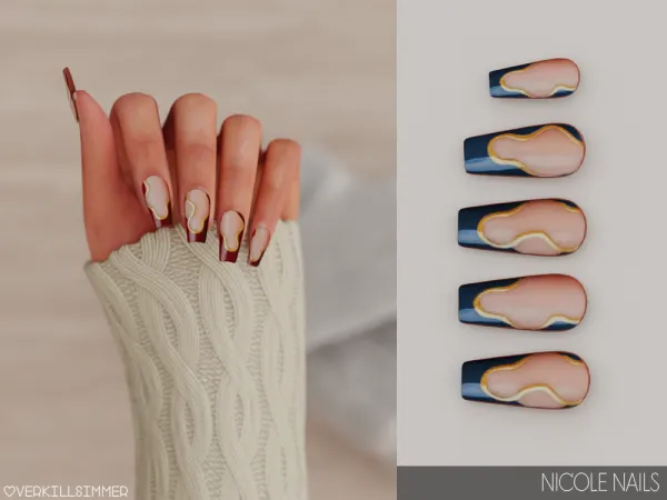 Alpha Nicole nails - The Sims 4 Custom Content
