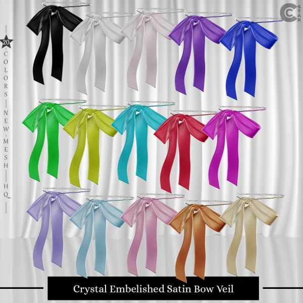 Alpha Crystal Embellished Satin Bow Veil cool_content_star by cool_content_star - The Sims 4 Custom Content