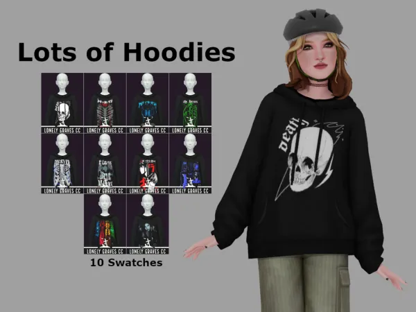 Maxis Match Lots of Hoodies by lonelygravescc - The Sims 4 Custom Content