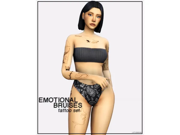 Mix Emotional Bruises Tattoo Set - The Sims 4 Custom Content