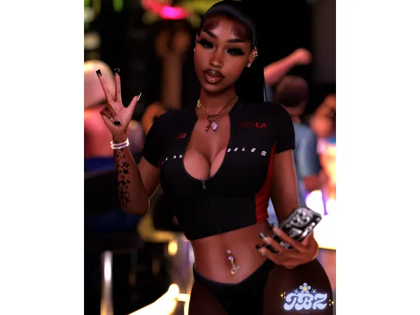 Alpha Ari Fashion Nova Set by TBZSimz - The Sims 4 Custom Content