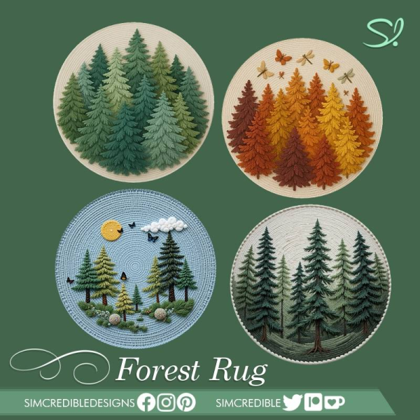 Alpha Forest Rug by simcredible - The Sims 4 Custom Content