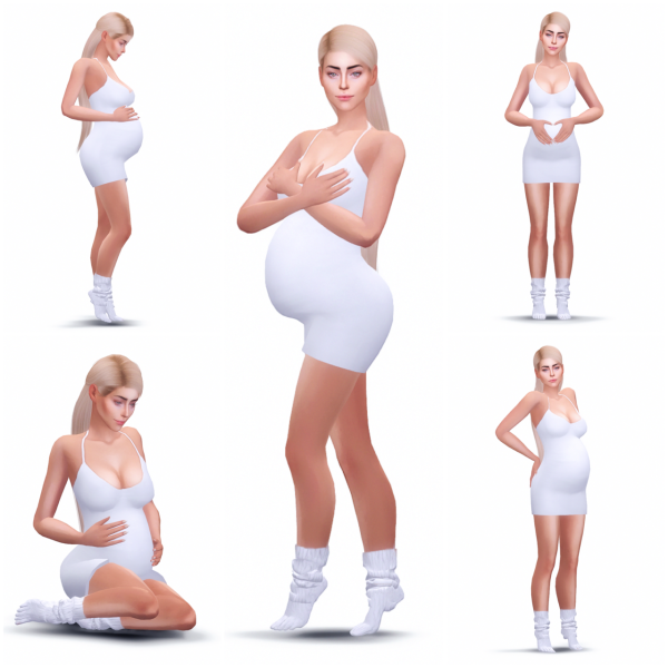 Mix Hello 3d Trimester Poses by katverse - The Sims 4 Custom Content