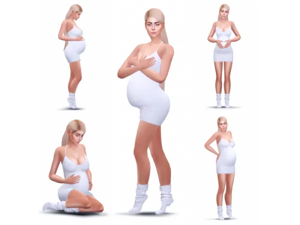 Mix Hello 3d Trimester Poses by katverse - The Sims 4 Custom Content