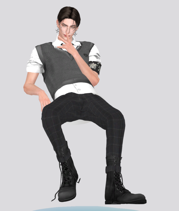 Alpha Bad Boys uniform set B by simsfinds - The Sims 4 Custom Content