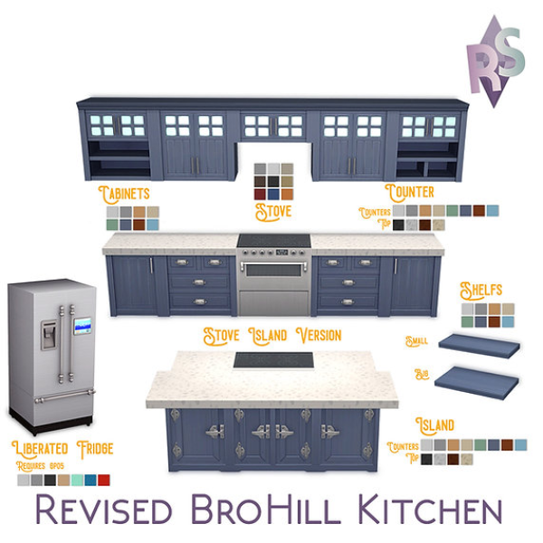 Maxis Match Revised BroHill Kitchen by simsfinds - The Sims 4 Custom Content