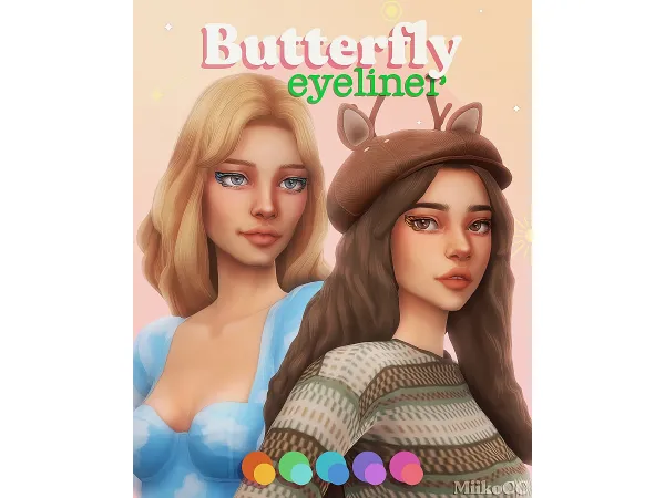 Maxis Match Butterfly eyeliner by Miiko - The Sims 4 Custom Content