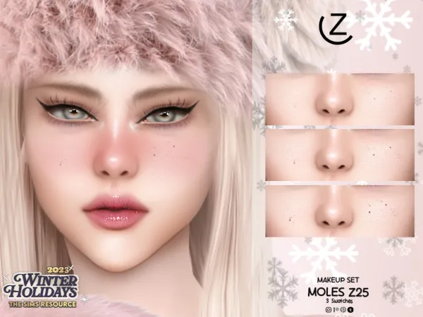Alpha MAKEUP SET MOLES Z25 by zenx - The Sims 4 Custom Content
