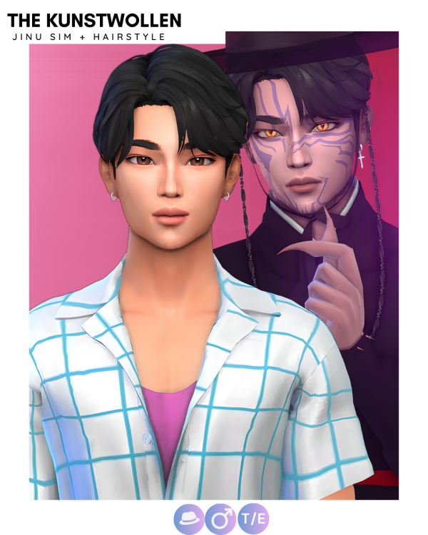 Maxis Match Kpop Demon Hunters Jinu sim hairstyle by simsfinds - The Sims 4 Custom Content