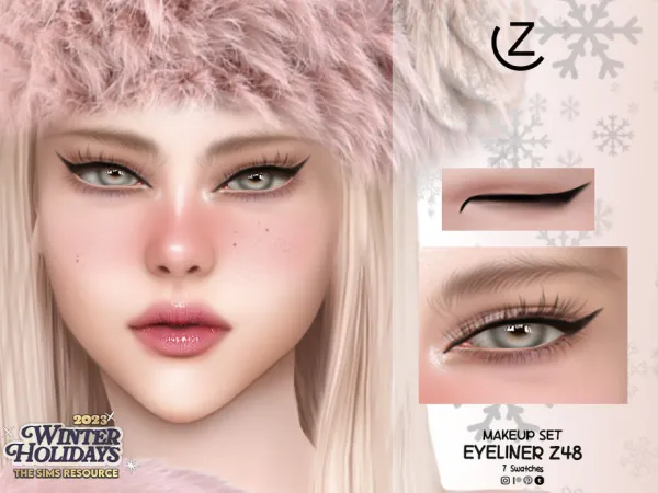 Alpha MAKEUP SET EYELINER Z48 by zenx - The Sims 4 Custom Content