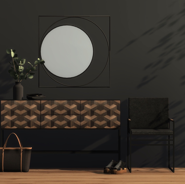 Alpha [heurrs] Barcelona Wall Mirror by simsfinds - The Sims 4 Custom Content