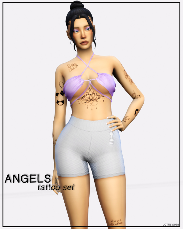 Mix Angels Tattoo Set by lotuswhimcc - The Sims 4 Custom Content