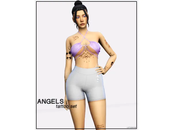 Mix Angels Tattoo Set - The Sims 4 Custom Content