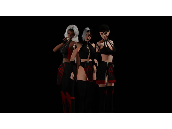 Mix Sisterhood of Shadow Character Pack by KombatSims - The Sims 4 Custom Content