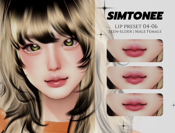 Alpha Lip Preset 04 06 [Download] by simsfinds - The Sims 4 Custom Content