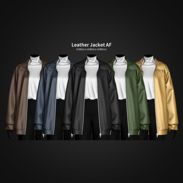 Alpha Leather Jacket AF by simsfinds - The Sims 4 Custom Content