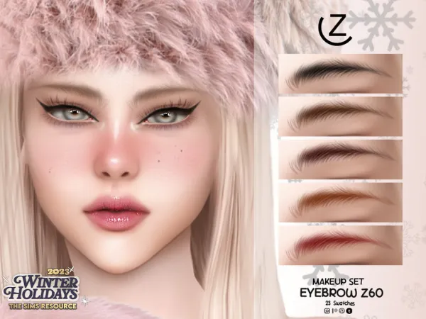 Alpha MAKEUP SET EYEBROW Z60 by zenx - The Sims 4 Custom Content