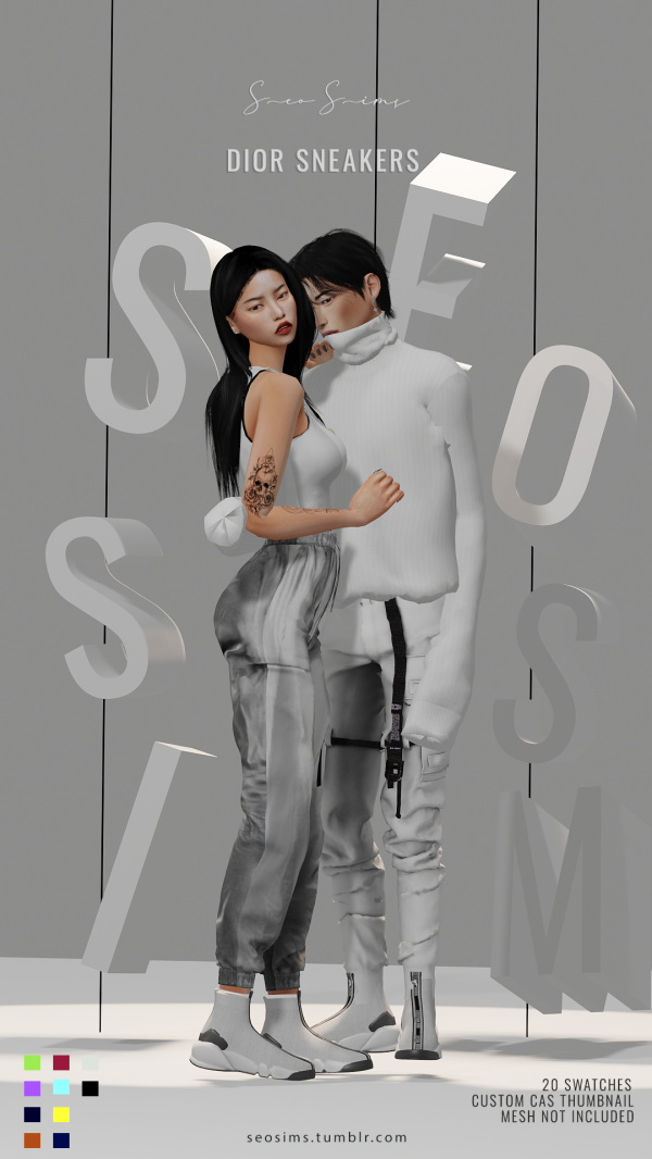 Alpha KNIT DIOR SNEAKERS by simsfinds - The Sims 4 Custom Content