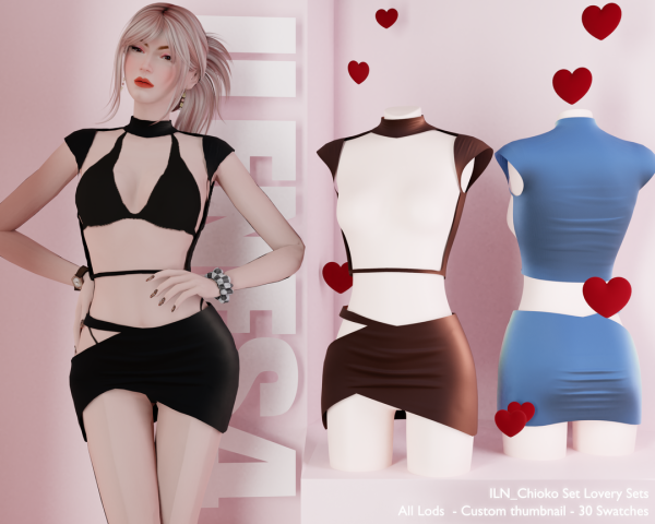 Alpha ILN Chioko Set by ilenes4 - The Sims 4 Custom Content