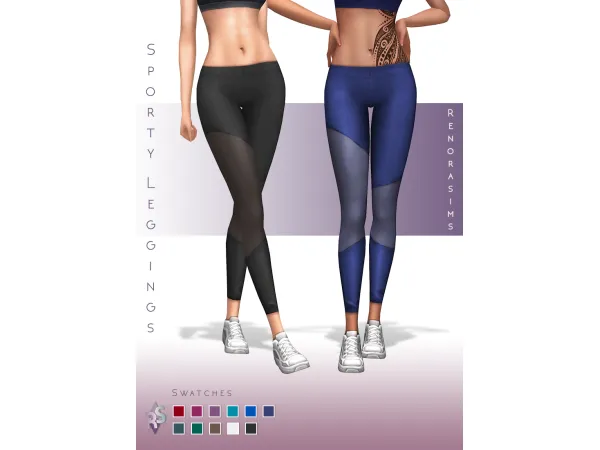 Maxis Match Sporty Leggings by renorasims - The Sims 4 Custom Content