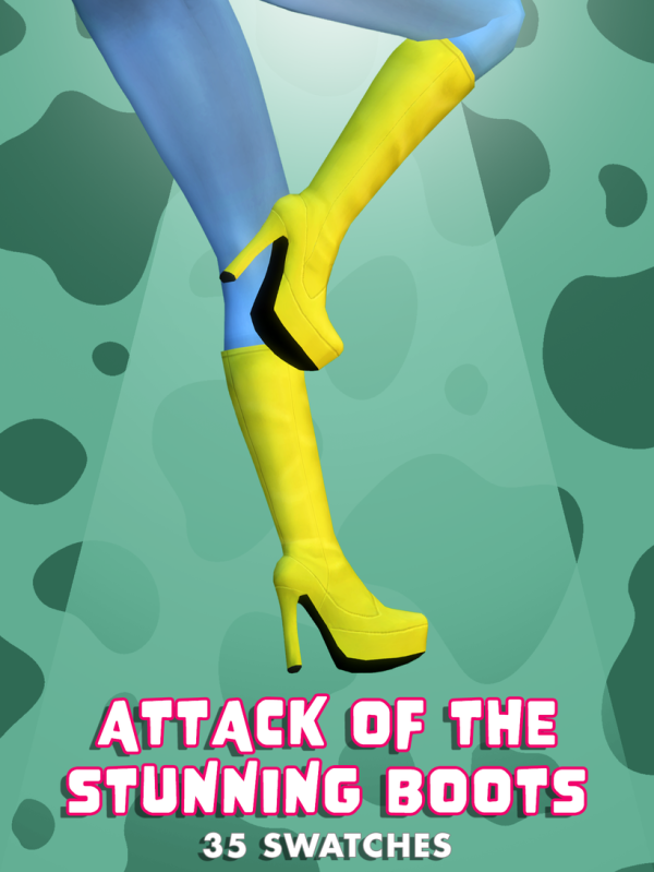 Maxis Match Attack of the Stunning Boots by simsfinds - The Sims 4 Custom Content