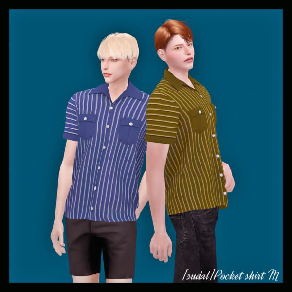 Maxis Match [sudal] Pocket shirt M by simsfinds - The Sims 4 Custom Content