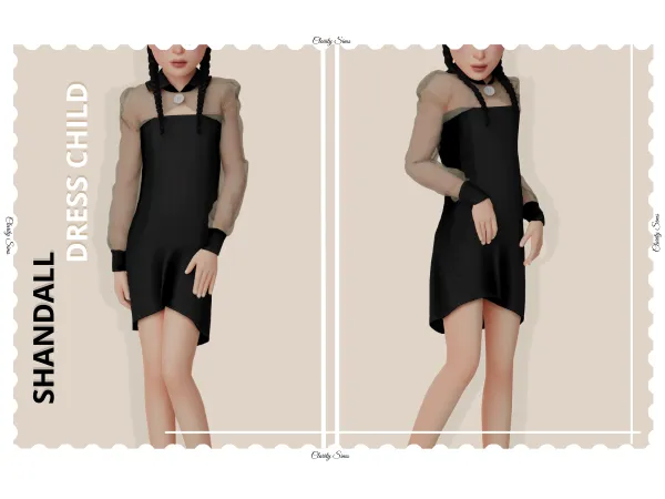 Alpha Shandall Dress Child by clarity-sims - The Sims 4 Custom Content