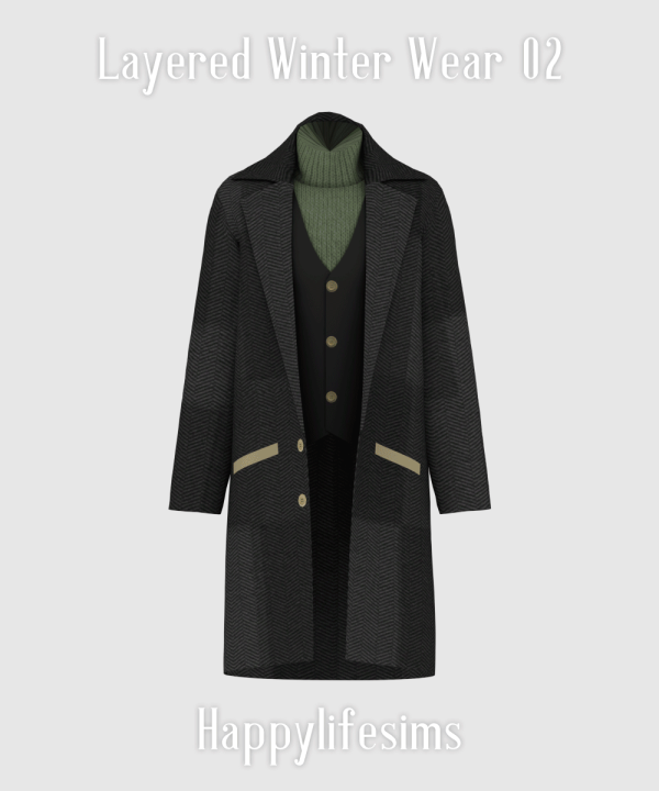 Maxis Match [Lonelyboy] Layered Winter Wear 02 by simsfinds - The Sims 4 Custom Content