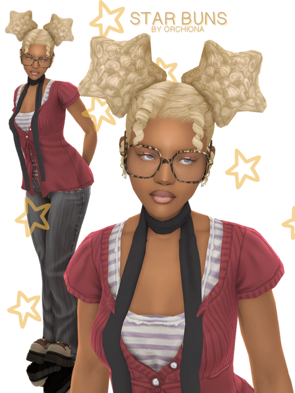 Maxis Match star buns by simsfinds - The Sims 4 Custom Content