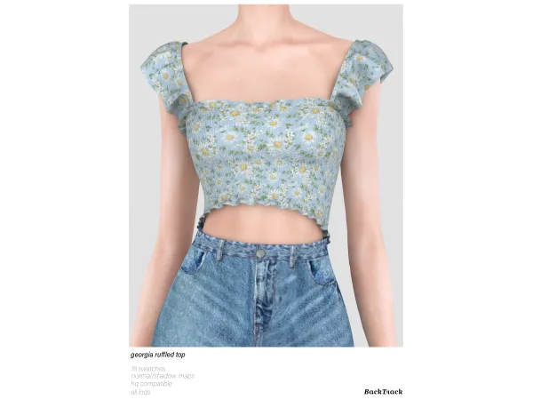 Georgia Ruffled Top & Bonnie Denim Shorts by backtrackcc