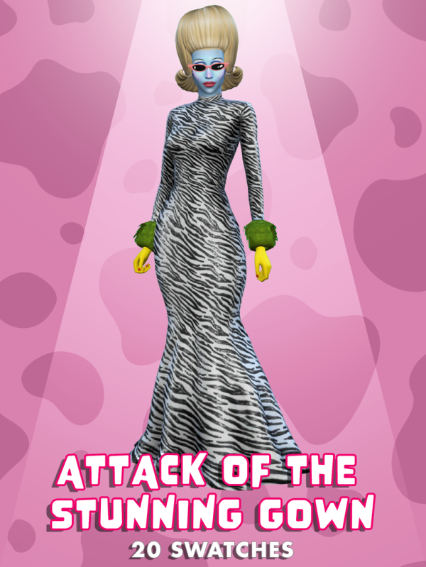 Maxis Match Attack of the Stunning Gown by simsfinds - The Sims 4 Custom Content