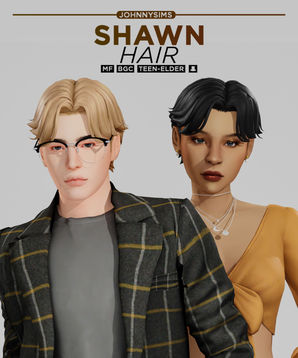 Maxis Match Shawn Hair by simsfinds - The Sims 4 Custom Content