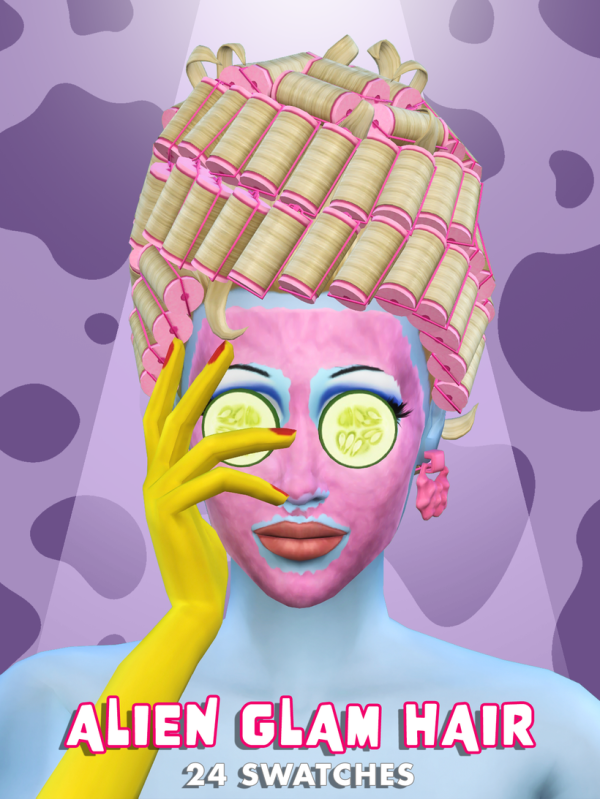 Maxis Match Alien Glam Hair by simsfinds - The Sims 4 Custom Content