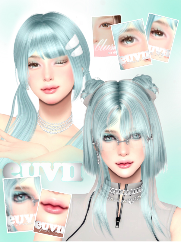 Alpha mintcore makeup pack by simsfinds - The Sims 4 Custom Content
