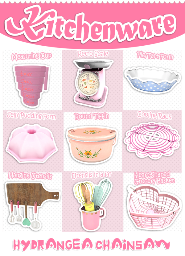 Mix Kitchenware Set by simsfinds - The Sims 4 Custom Content