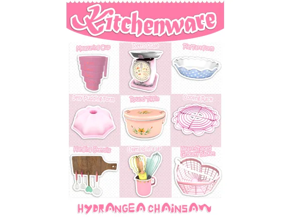 Mix Kitchenware Set by Hydrangea - The Sims 4 Custom Content