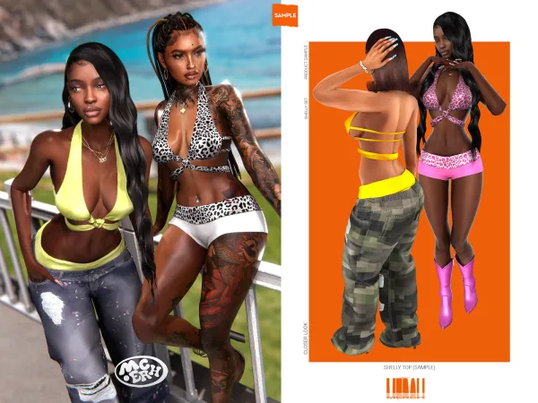 Alpha MERCH Shelly Top (Sample) - The Sims 4 Custom Content