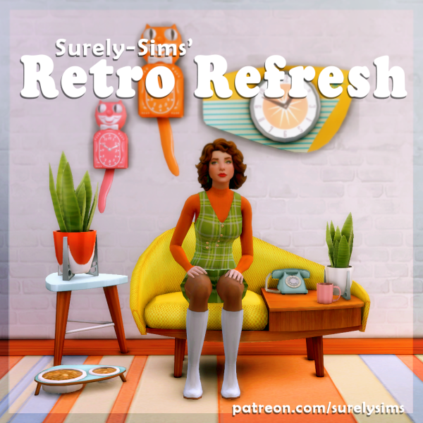 Maxis Match Retro Refresh A Mini Atomic Object Pack Sims by simsfinds - The Sims 4 Custom Content