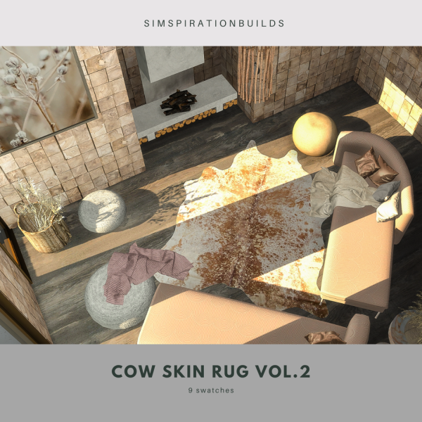 Alpha Cow Skin Rug collection volume 2 by simsfinds - The Sims 4 Custom Content